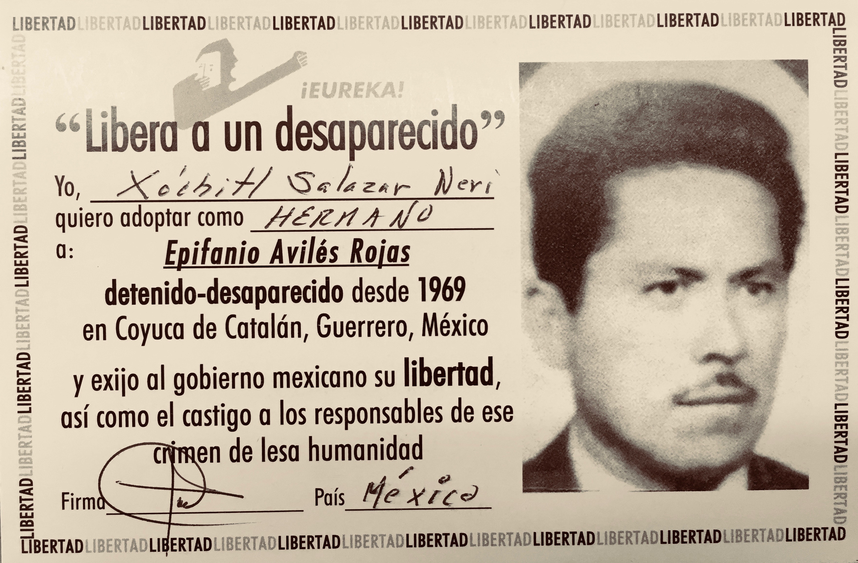 Libera a un desaparecido - Epifanio Avilés Rojas